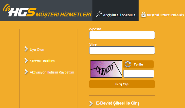 HGS Sorgulama